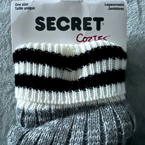 Women's Cozy Leg Warmers - Black and Gray - Picture 2 of 8